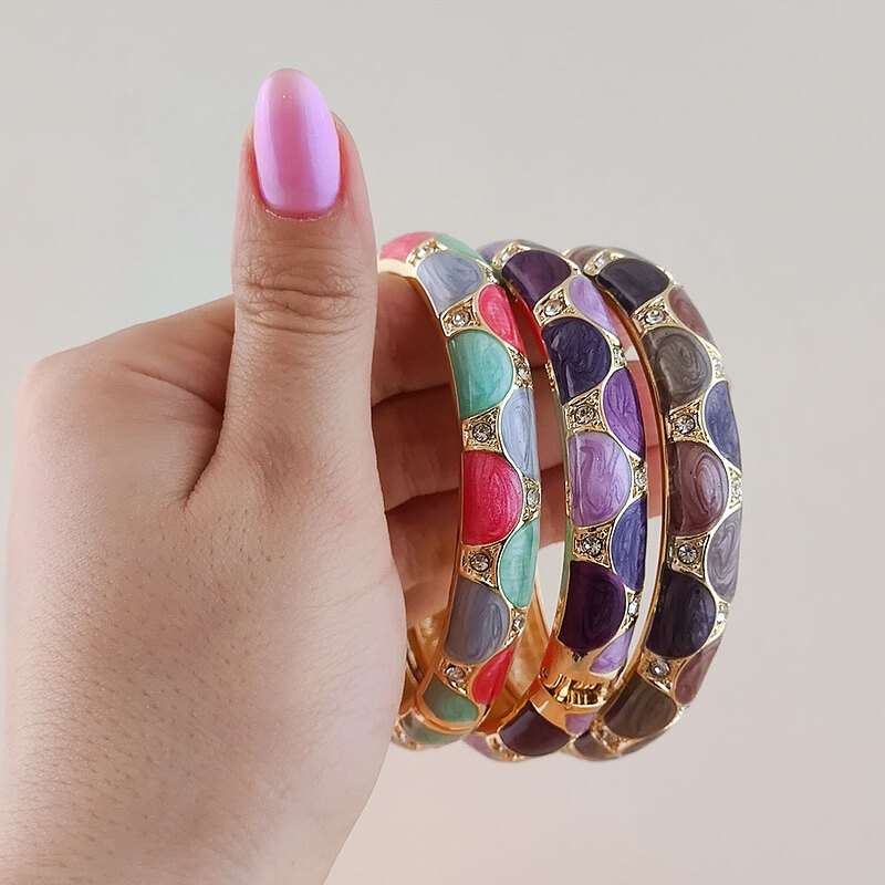 دستبند النگویی میناکاری