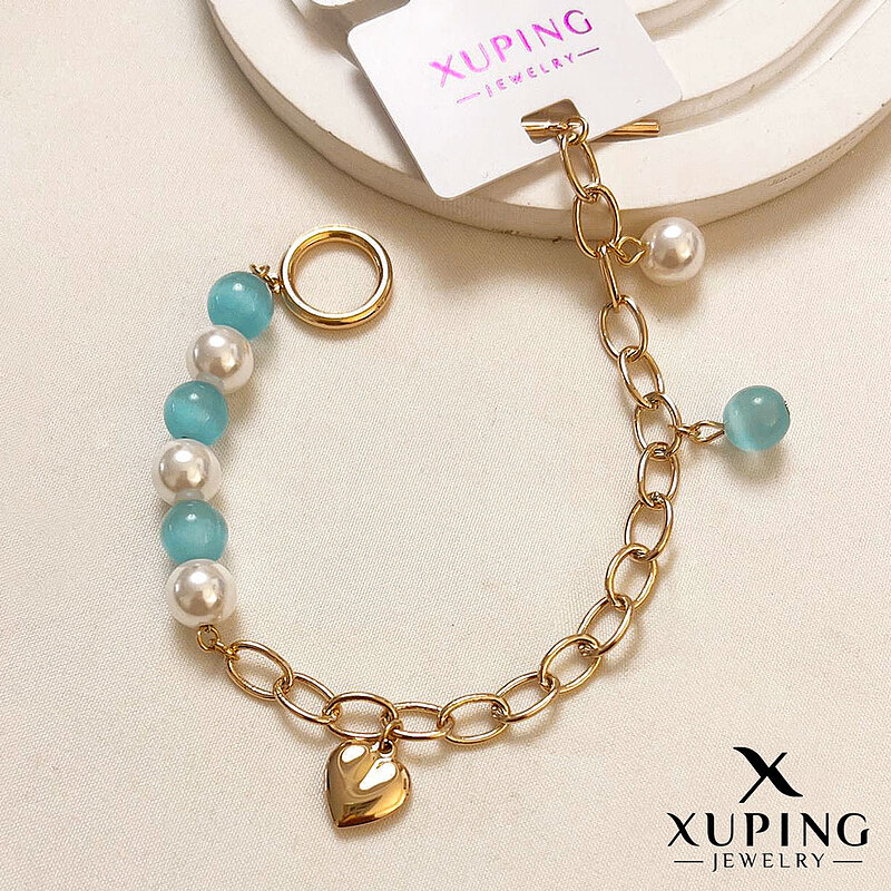 دستبند مروارید قلب‌آویز ژوپینگ